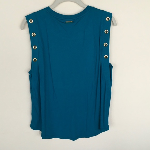 MICHAEL Michael Kors Teal Tank Top with Gold Accents - Picture 5 of 6
